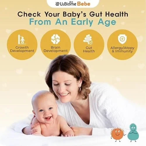 Baby Gut Microbiome Test Kit, at-Home Collection Kit, Health Indicators for Growth & Development & Allergy, Personalized Report & Probiotics Recommendations, from 0 to 60 Months